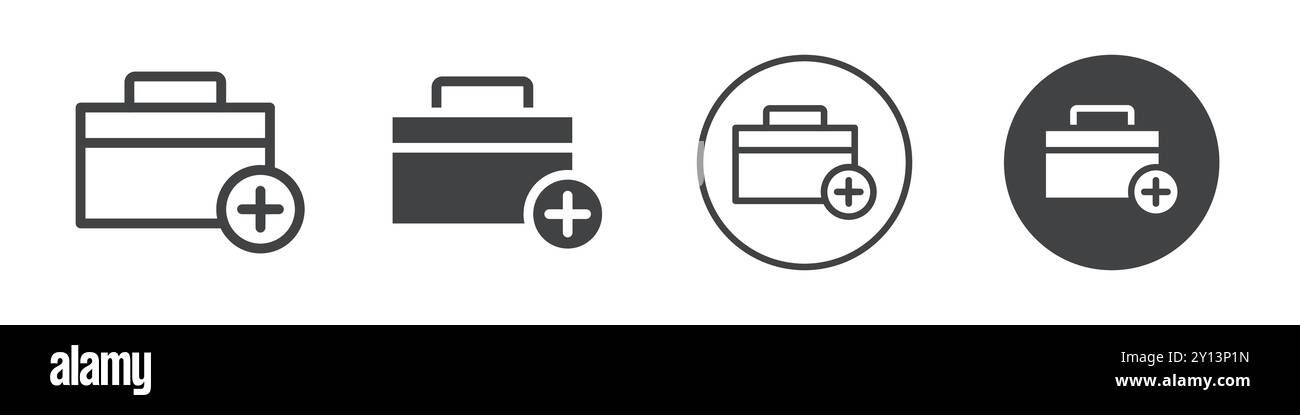 First aid kit icon simple flat vector symbol outline collection set ...