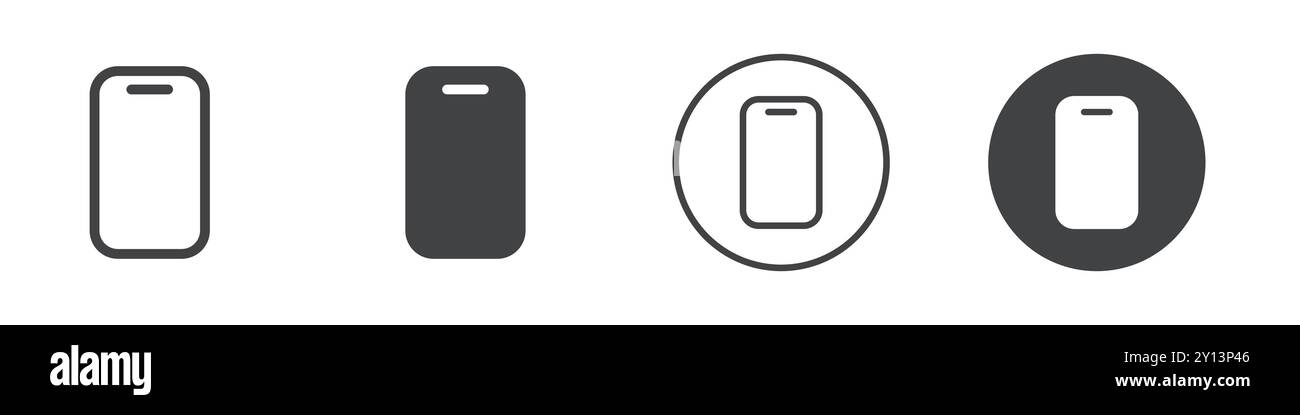 Mobile phone icon simple flat vector symbol outline collection set logo ...
