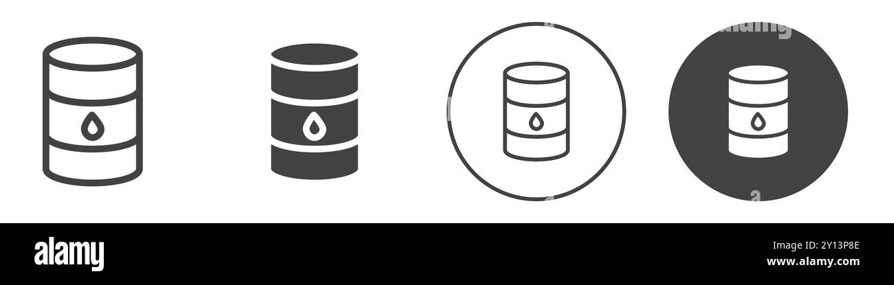 Oil barrel icon simple flat vector symbol outline collection set logo ...