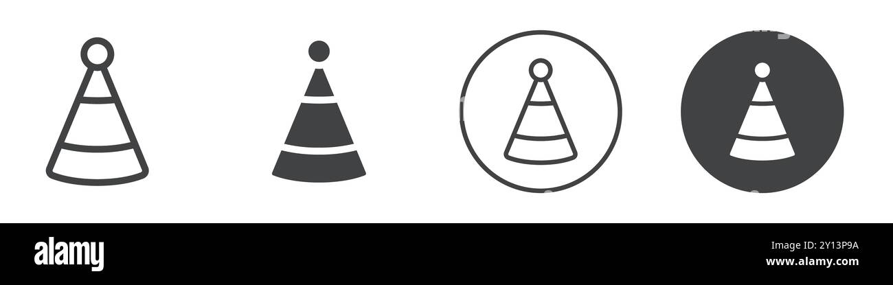 Party hat icon icon simple flat vector symbol outline collection set ...
