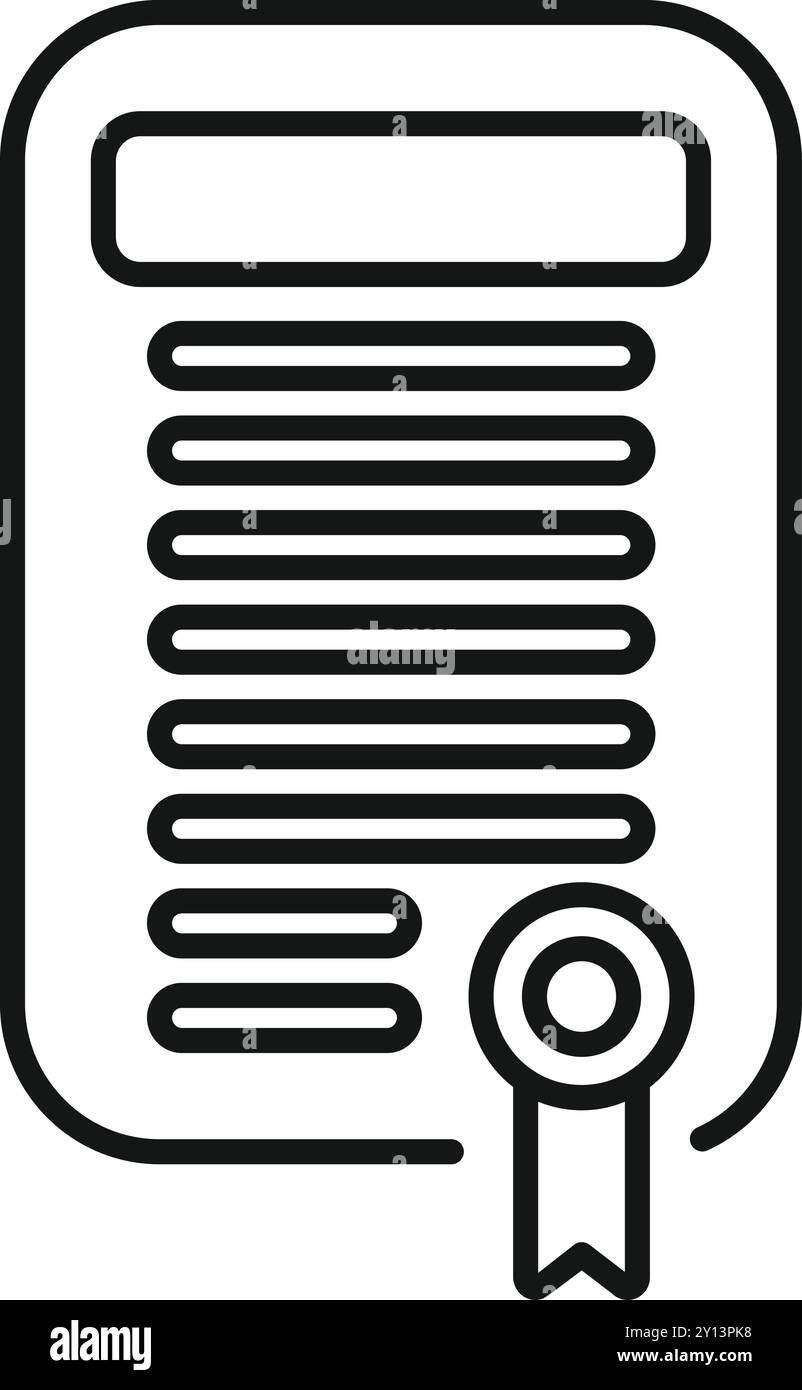 Simple notary document icon, legal agreement vector outline ...