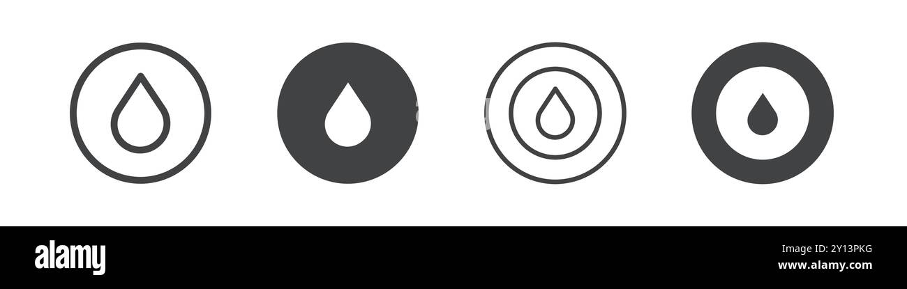 Water drop icon simple flat vector symbol outline collection set logo ...