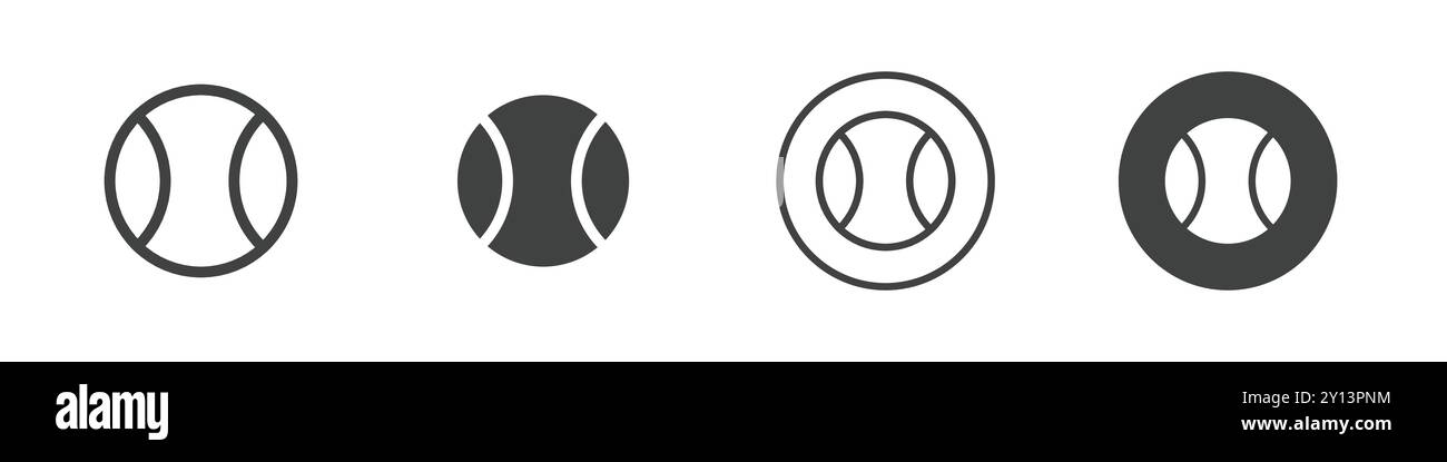 Tennis ball icon simple flat vector symbol outline collection set logo ...