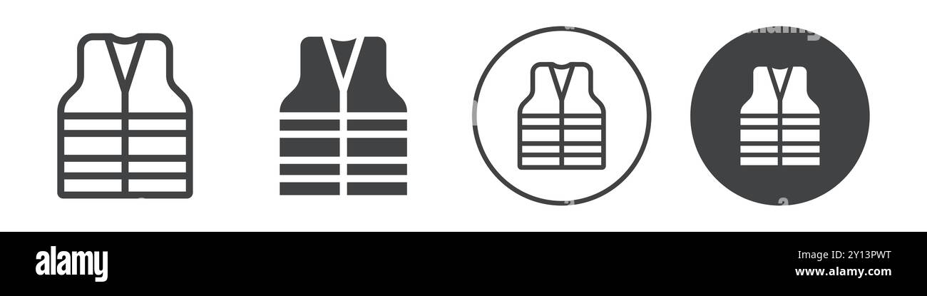 Safety vest icon simple flat vector symbol outline collection set logo ...