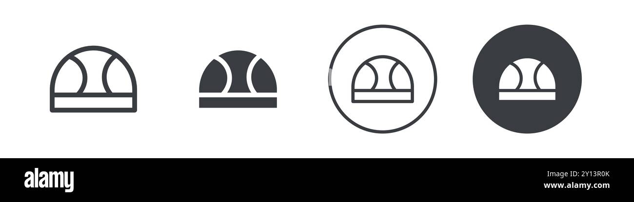 Swimming hat icon simple flat vector symbol outline collection set logo ...