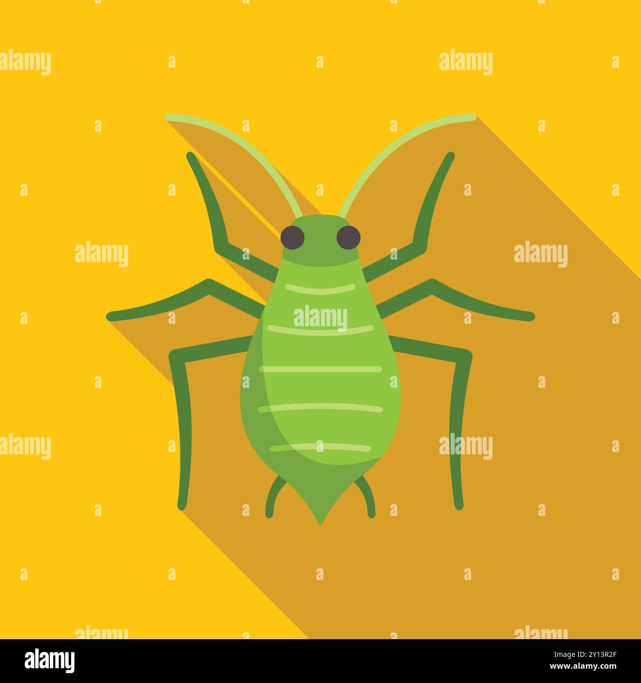 Minimalist vector illustration of a green aphid, an agricultural pest ...