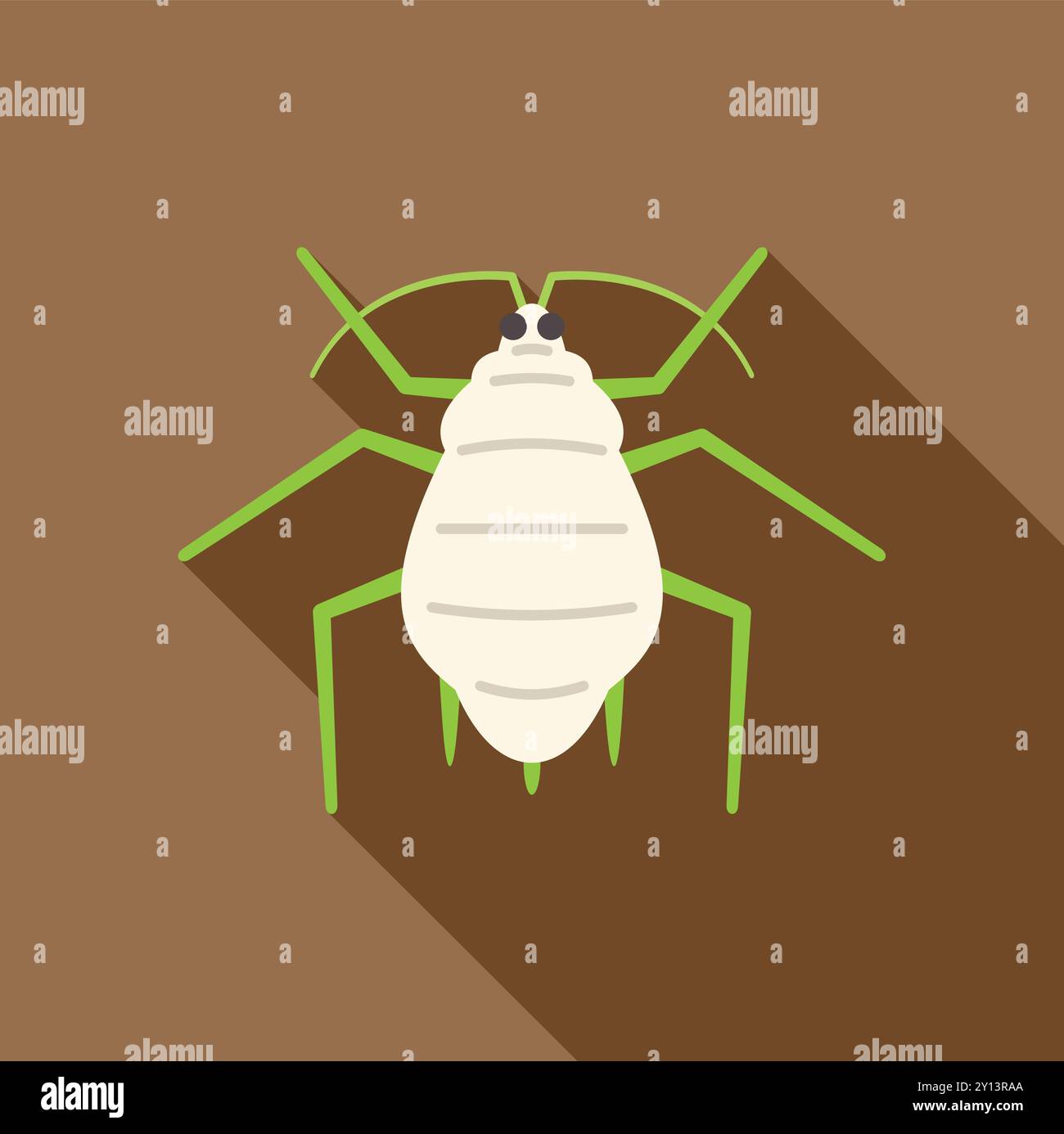 Simple and colorful flat design icon of a white mealybug insect pest ...