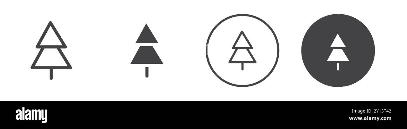 spruce icon simple flat vector symbol outline collection set logo Stock ...