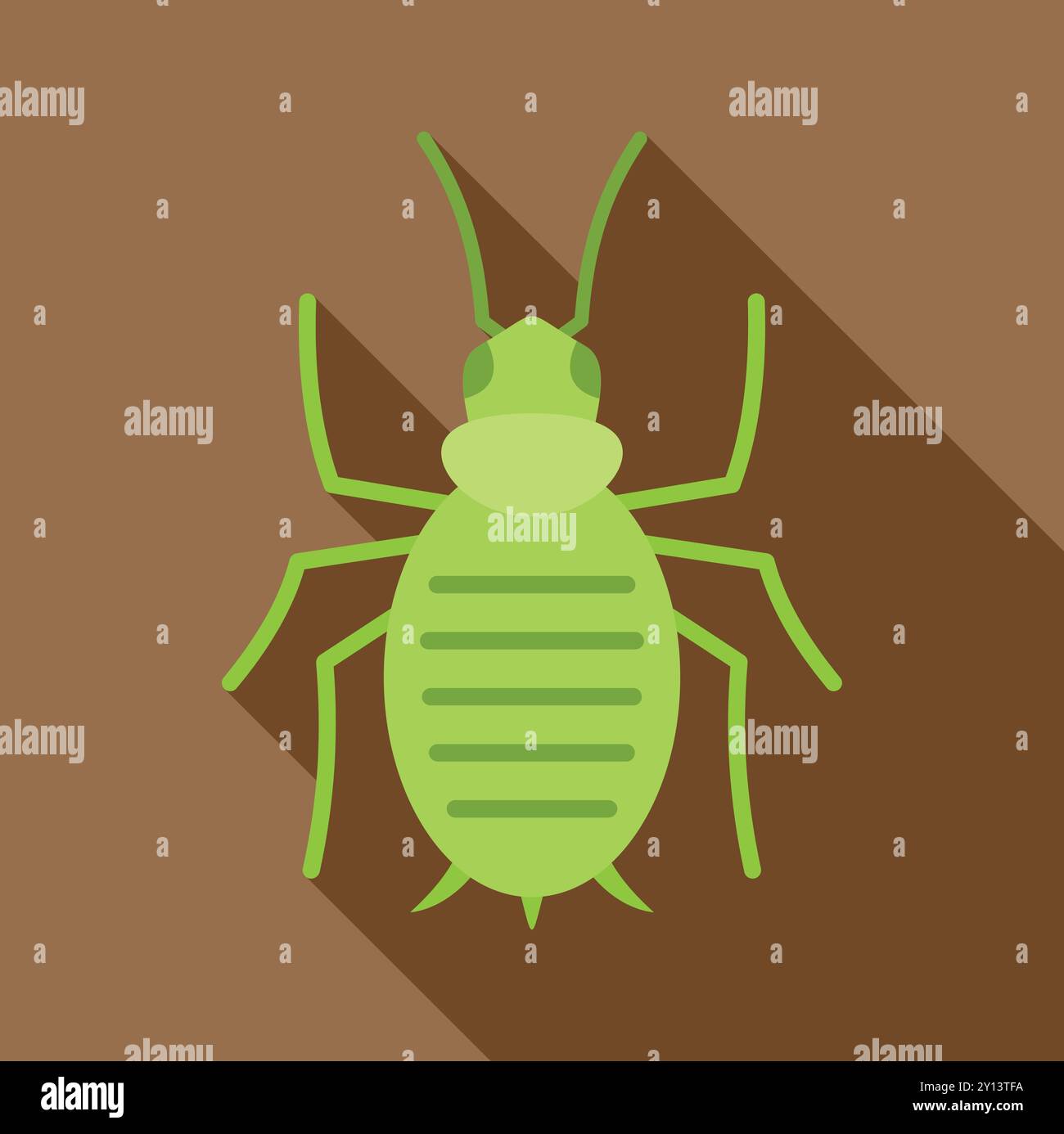 Minimalist vector illustration of a green aphid, an insect pest that ...