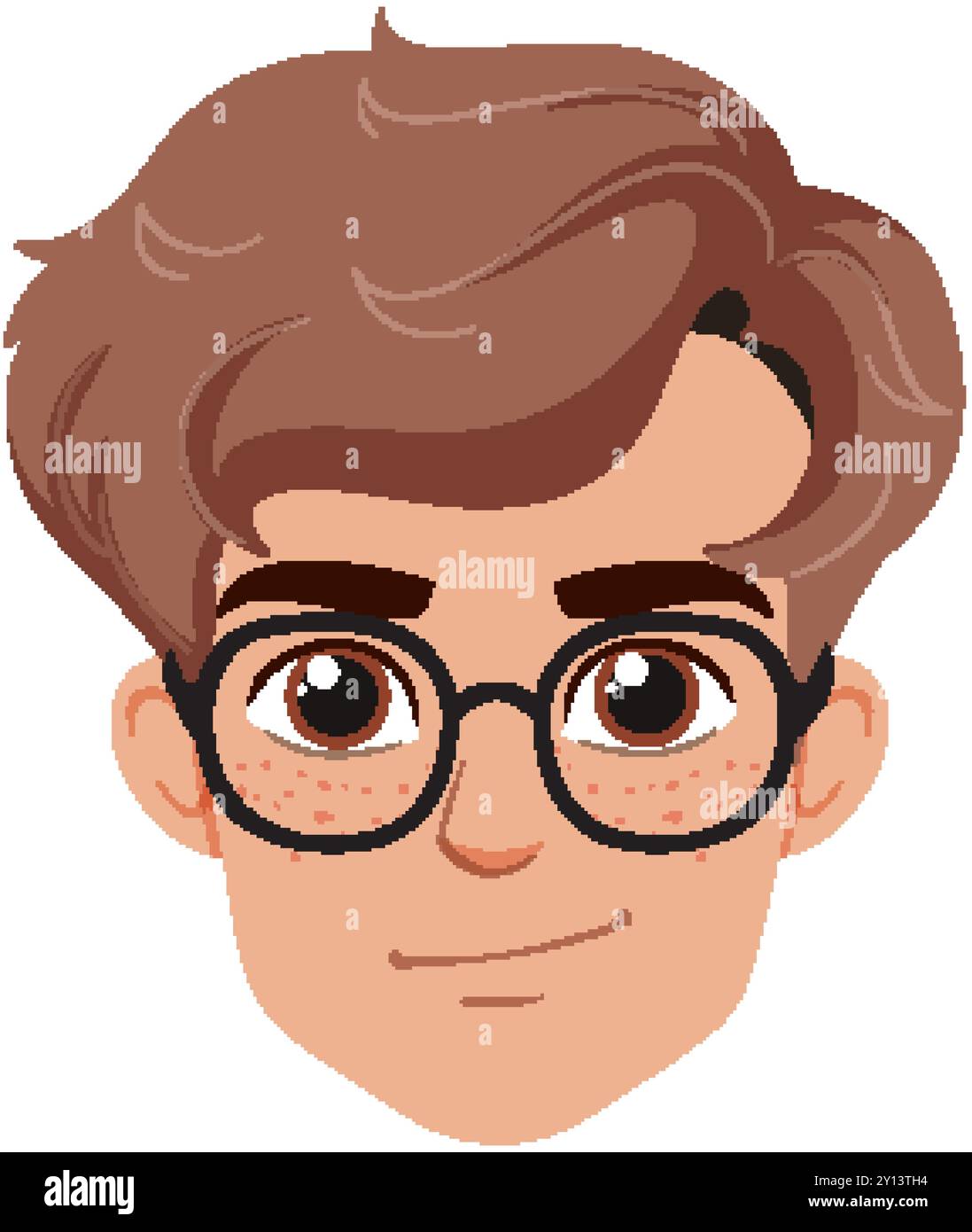 Illustration of a young man with glasses Stock Vector Image & Art - Alamy