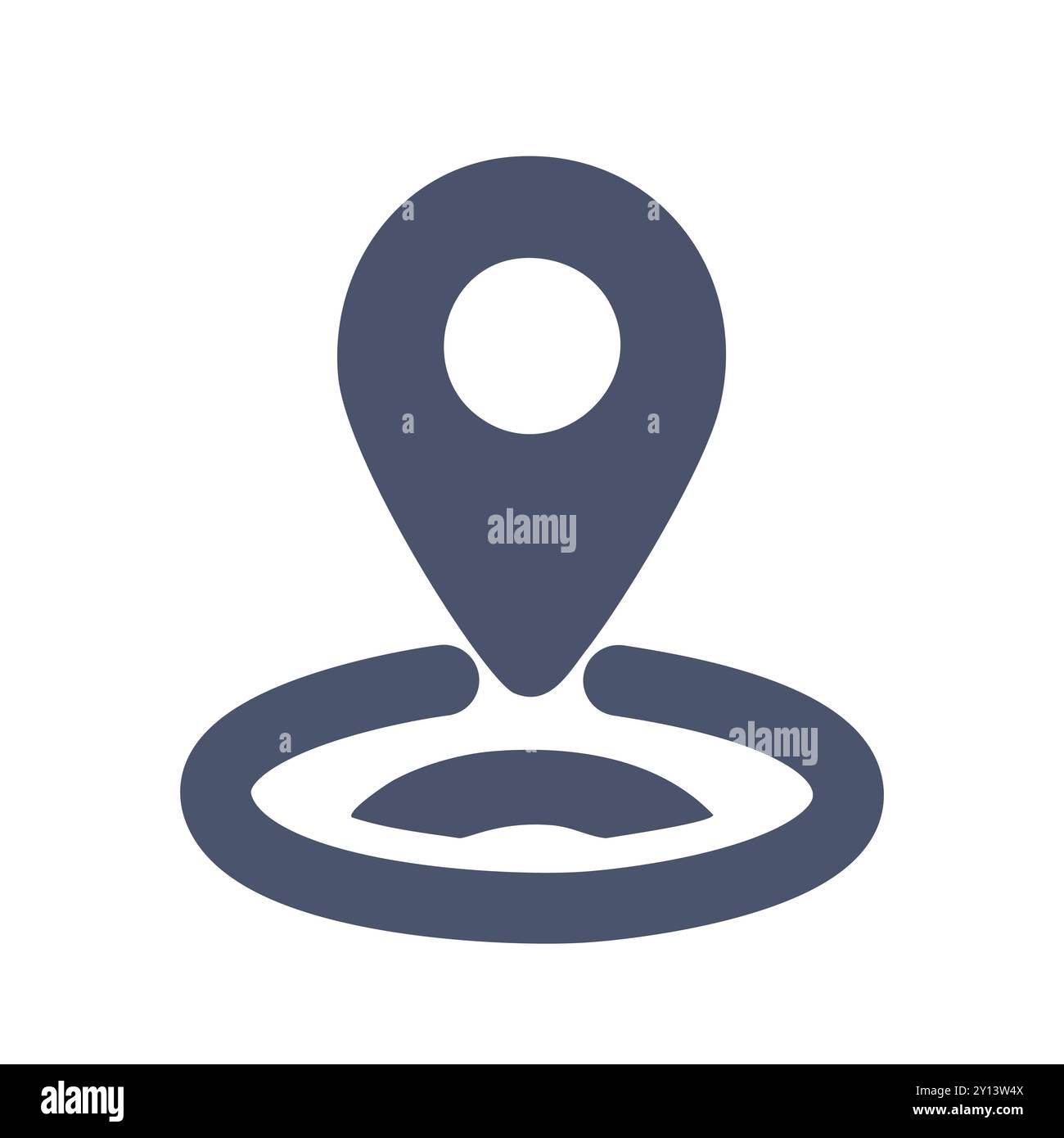 Location pin icon. Simple blue location pin icon with a circle around ...