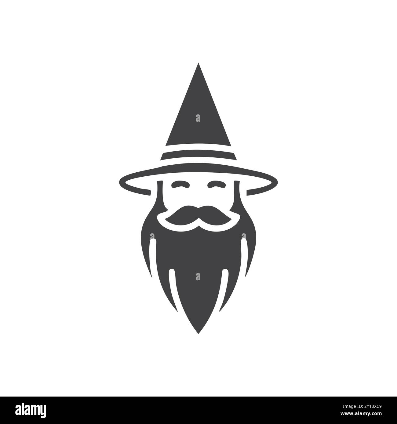 Wizard icon. Simple wizard icon with hat and beard, ideal for website ...