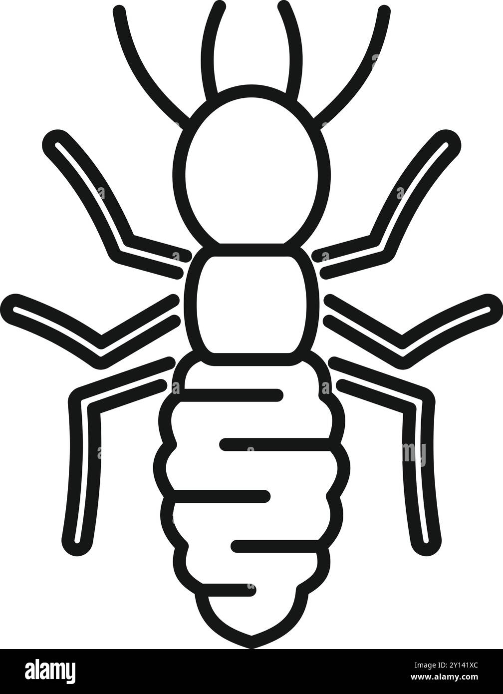This is a vector illustration of a big termite insect with its legs spread Stock Vector