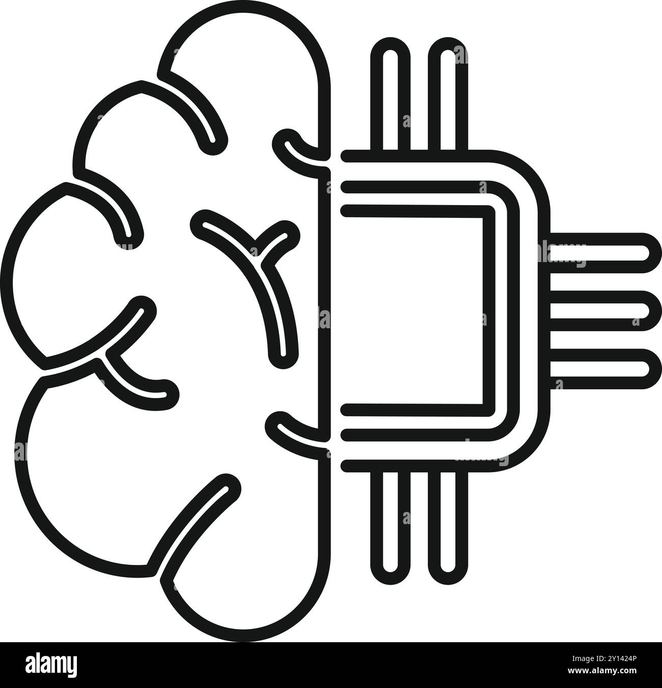 This icon represents the fusion of human intelligence and digital ...