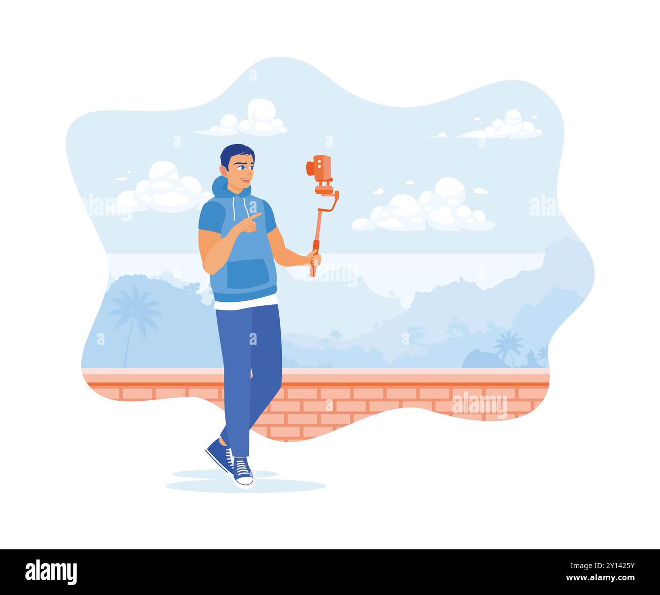 Live on air young Stock Vector Images - Alamy