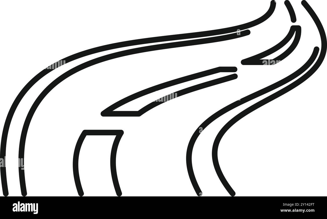 Simple line drawing of a winding road, symbolizing a journey or path ...