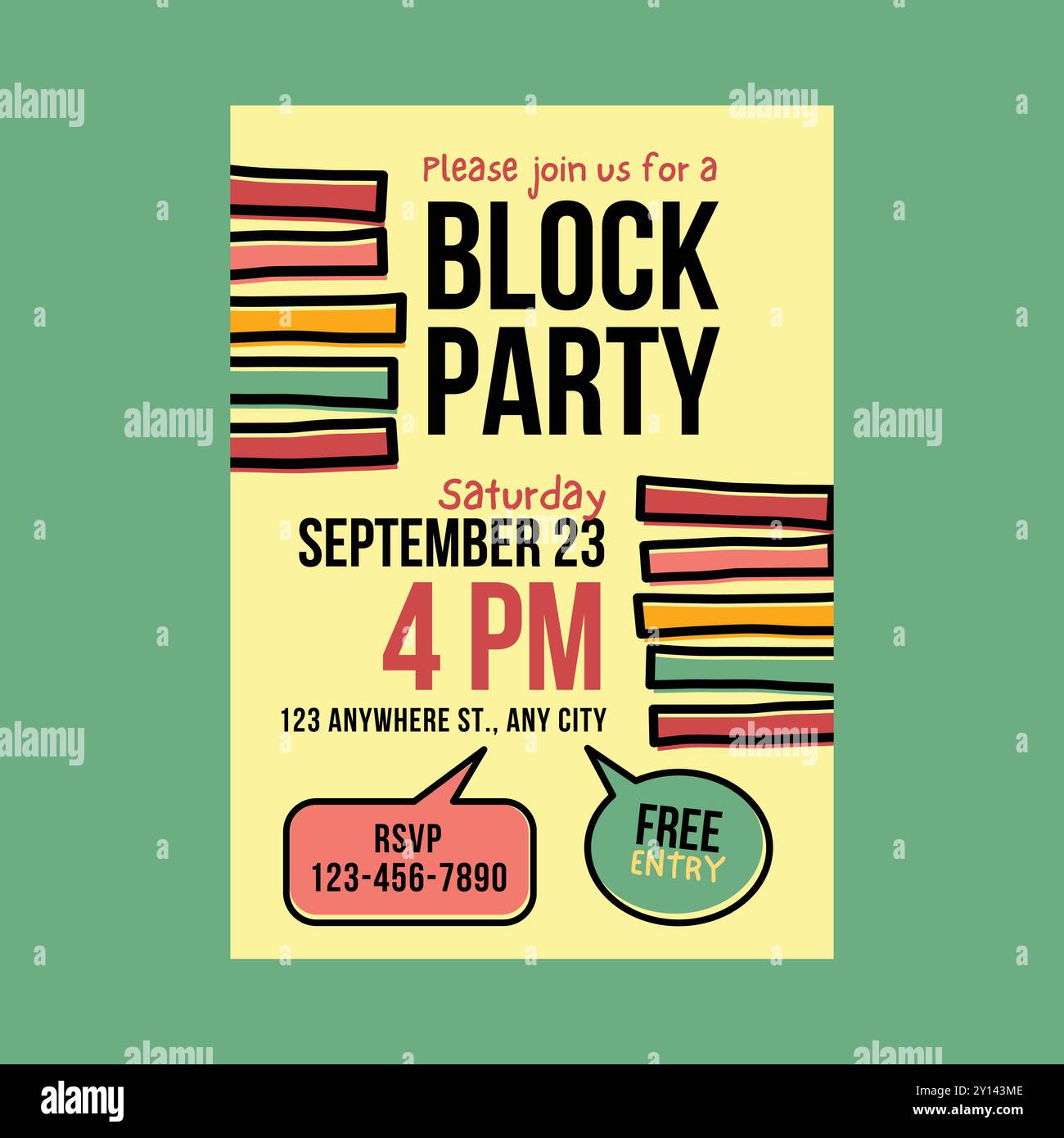 Barbecue party invitation design template Stock Vector Images Alamy