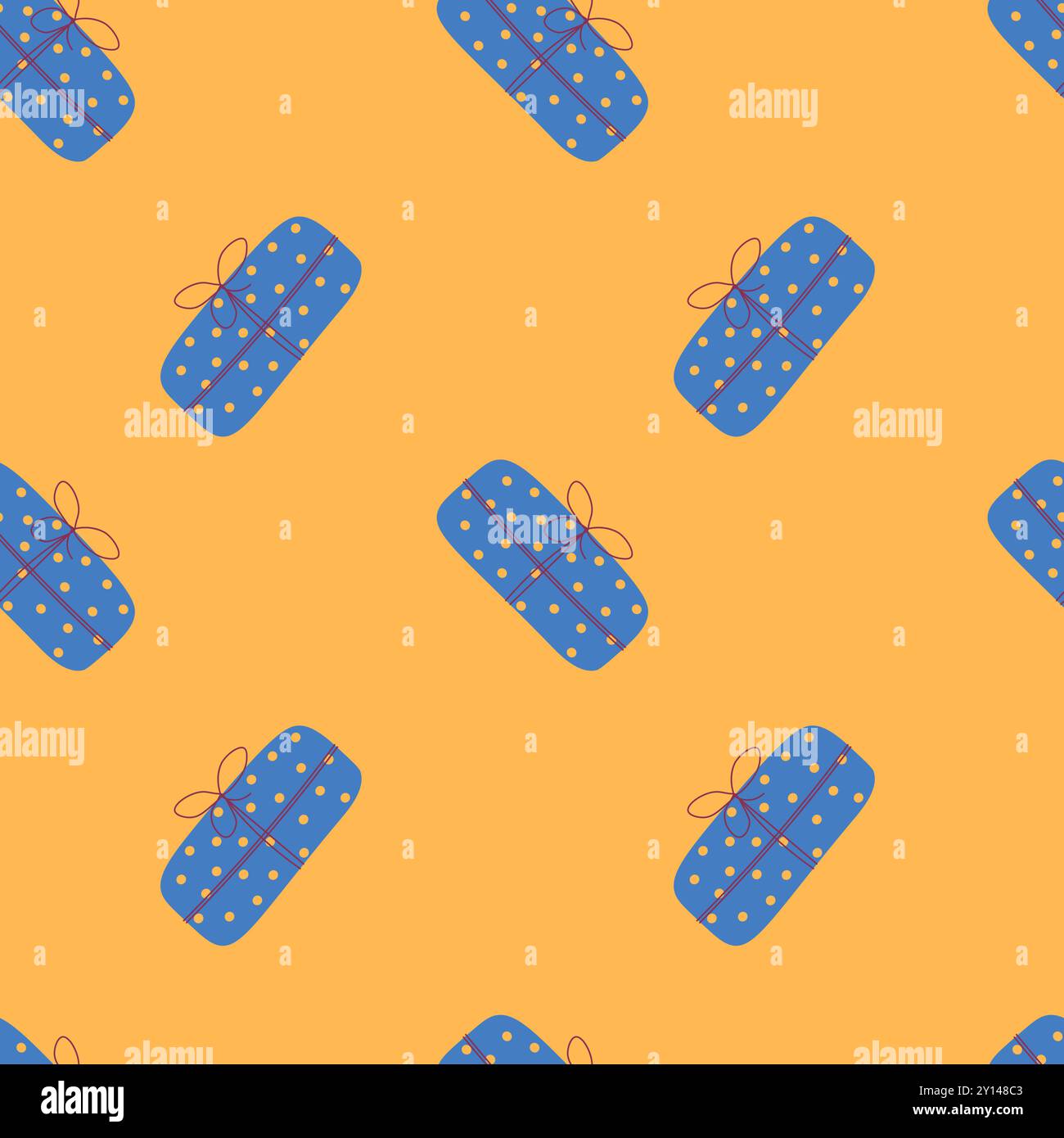 Gift Boxes Pattern on Orange Stock Vector