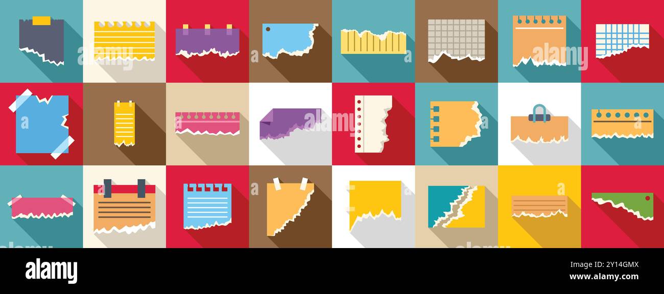 Collage of different types of paper Stock Vector Images - Alamy