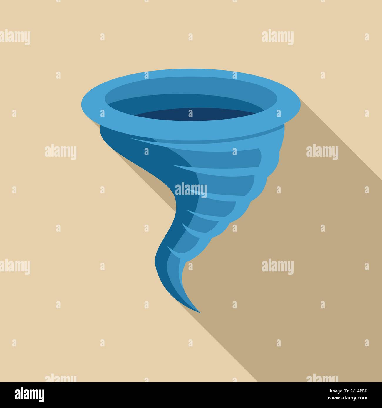 Cartoon style illustration of a blue tornado spinning, creating a ...