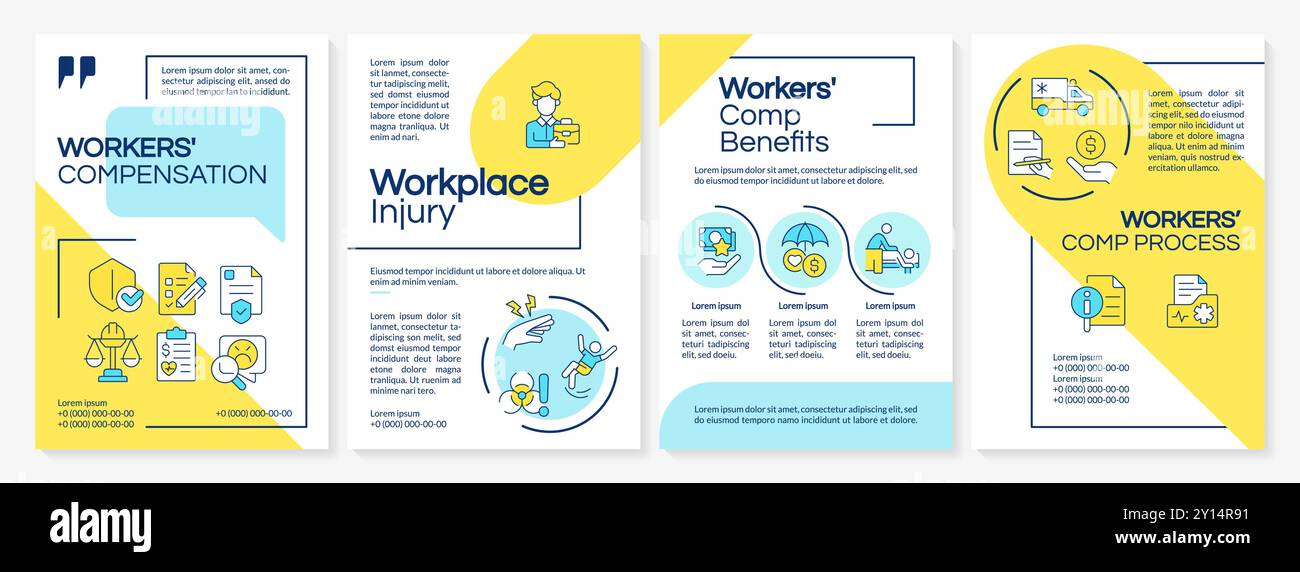 Workplace injury compensation brochure template Stock Vector Image ...