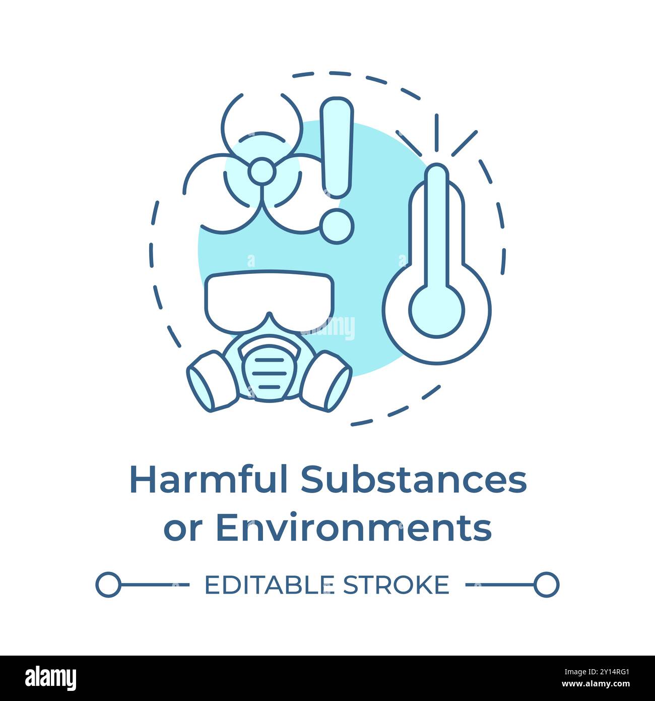 Harmful substances and environments soft blue concept icon Stock Vector
