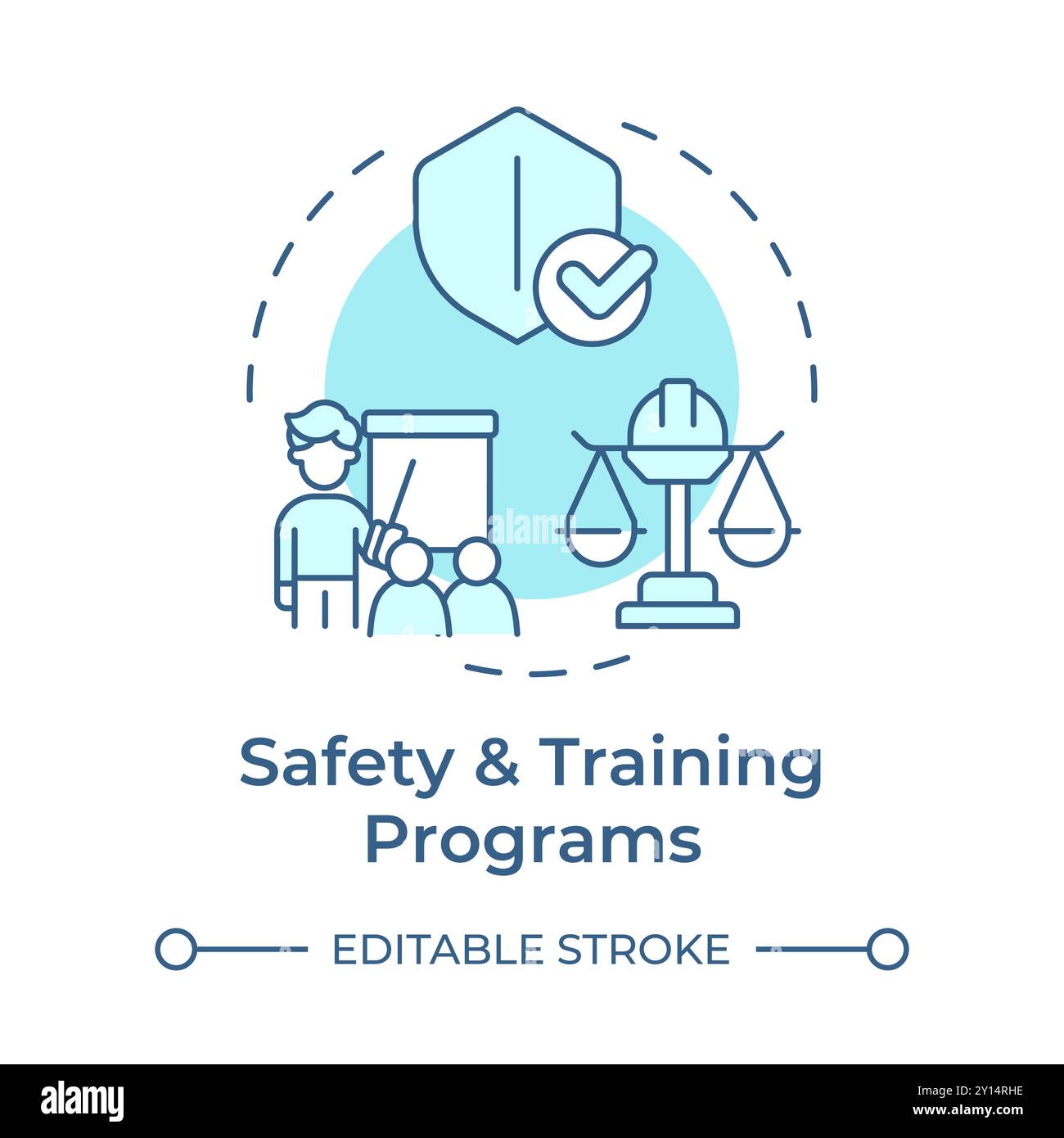 Safety and training programs soft blue concept icon Stock Vector