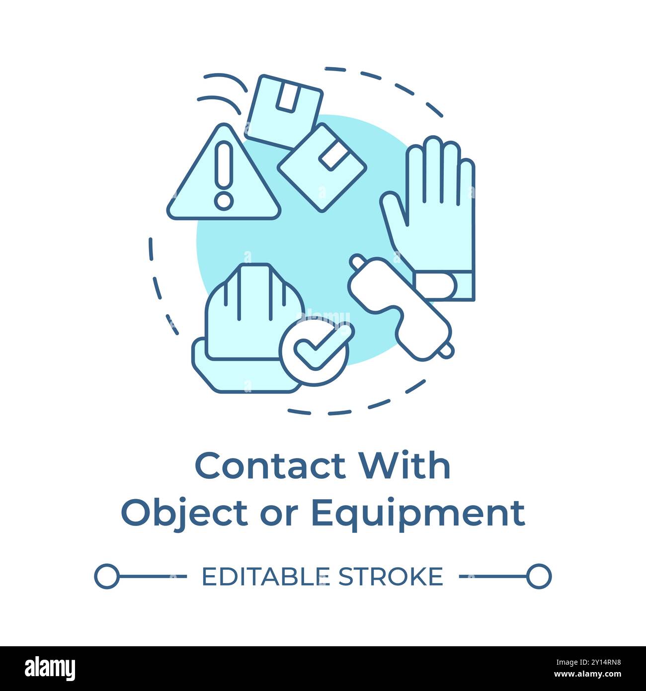 Protective work equipment soft blue concept icon Stock Vector