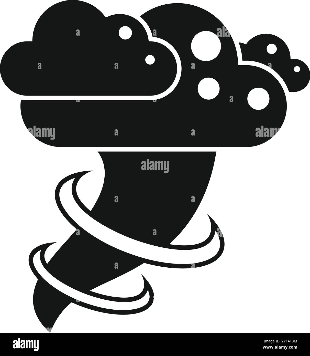Large and powerful tornado forming from a cumulonimbus cloud, representing the awesome power of nature Stock Vector