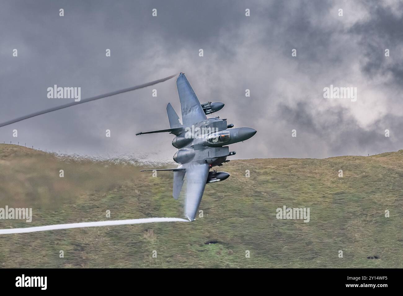 USAF McDonnell Douglas F-15 Eagle on a low level training sortie in LFA ...