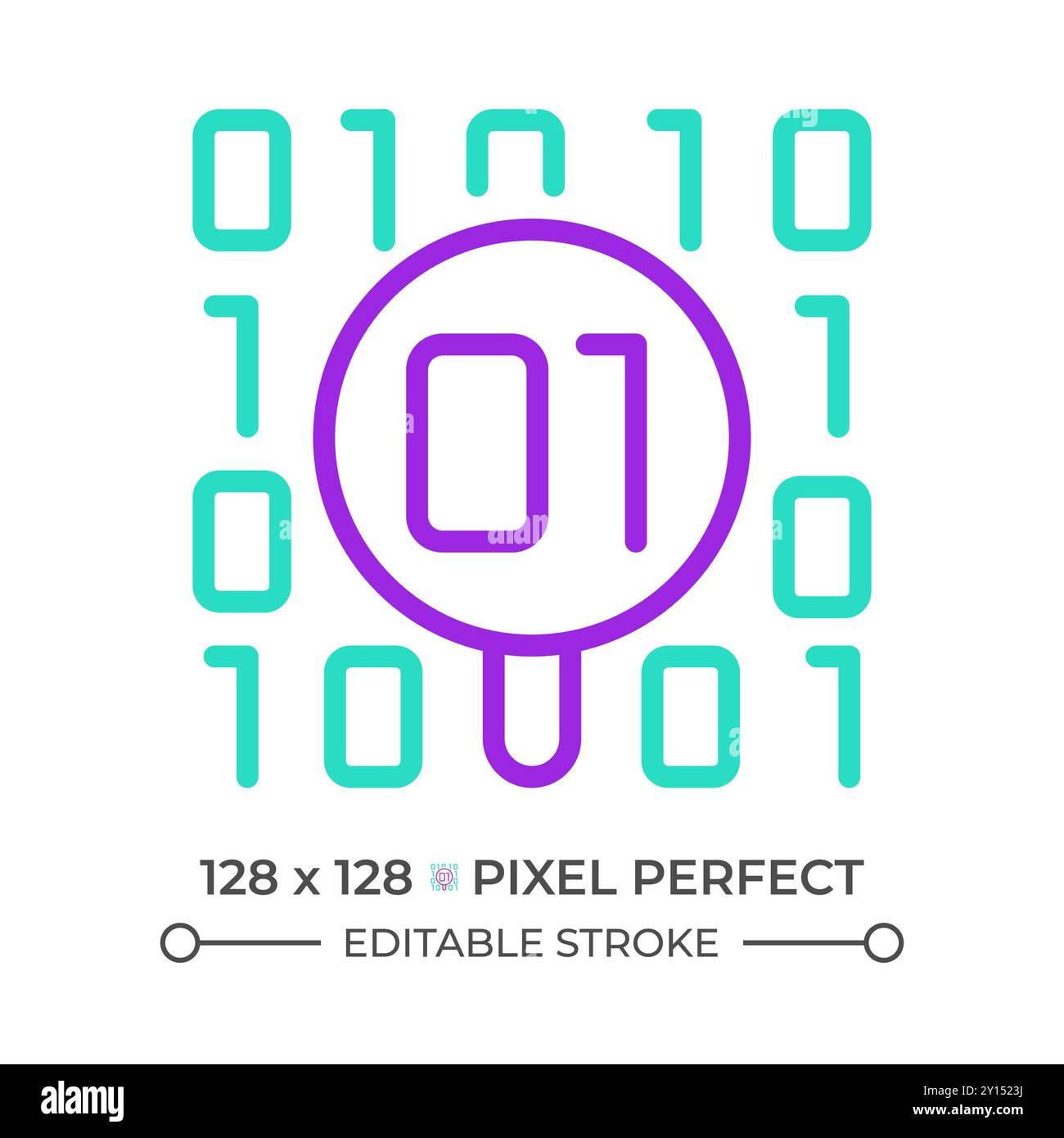 Data analysis two color line icon Stock Vector