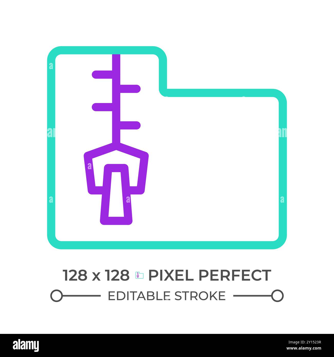 Data compression two color line icon Stock Vector