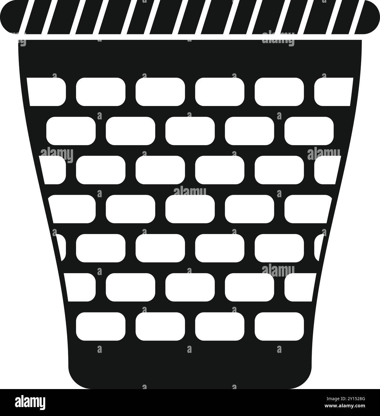 Simple black and white vector icon of an empty trash can, ideal for ...