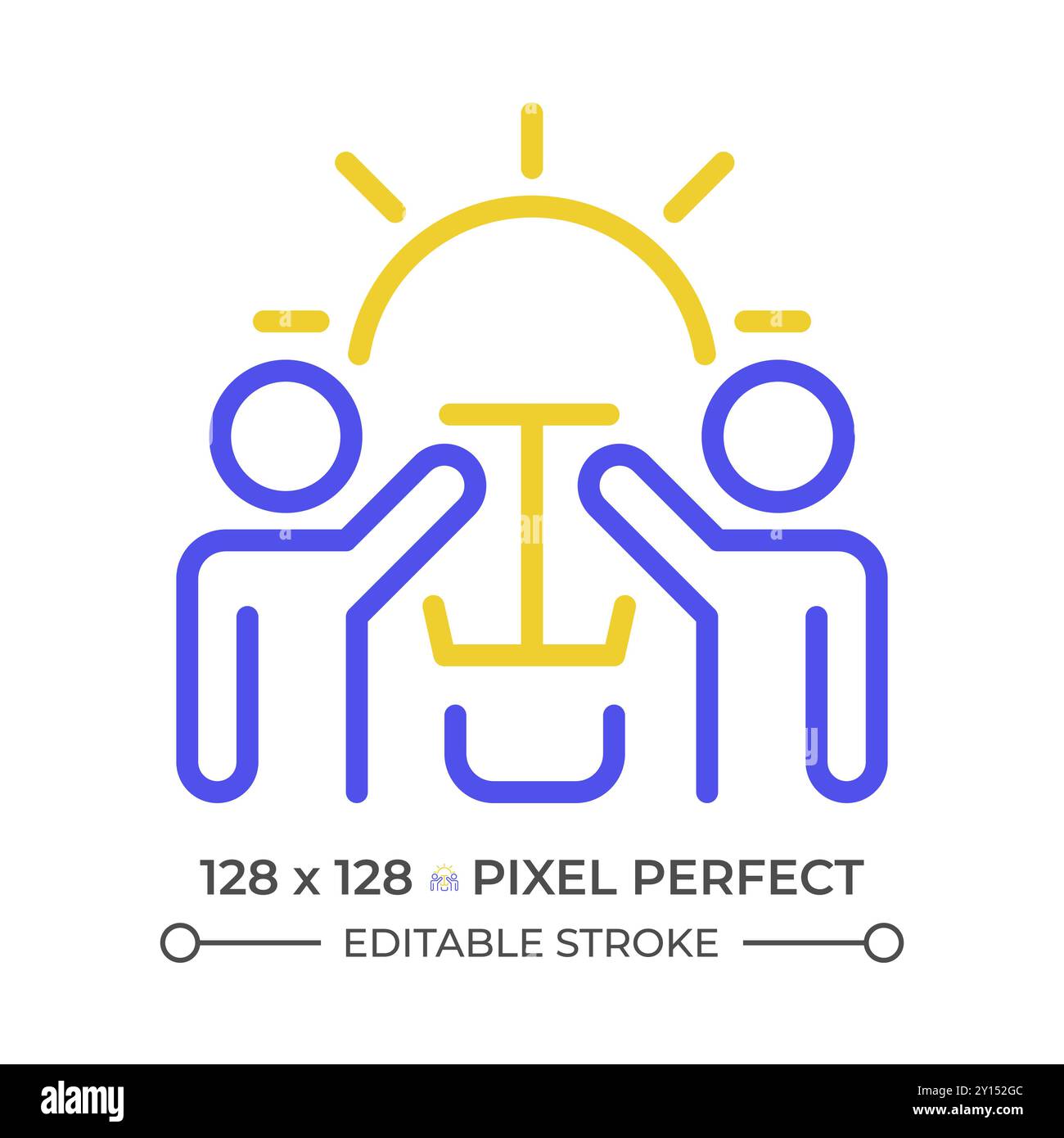 Generating ideas two color line icon Stock Vector