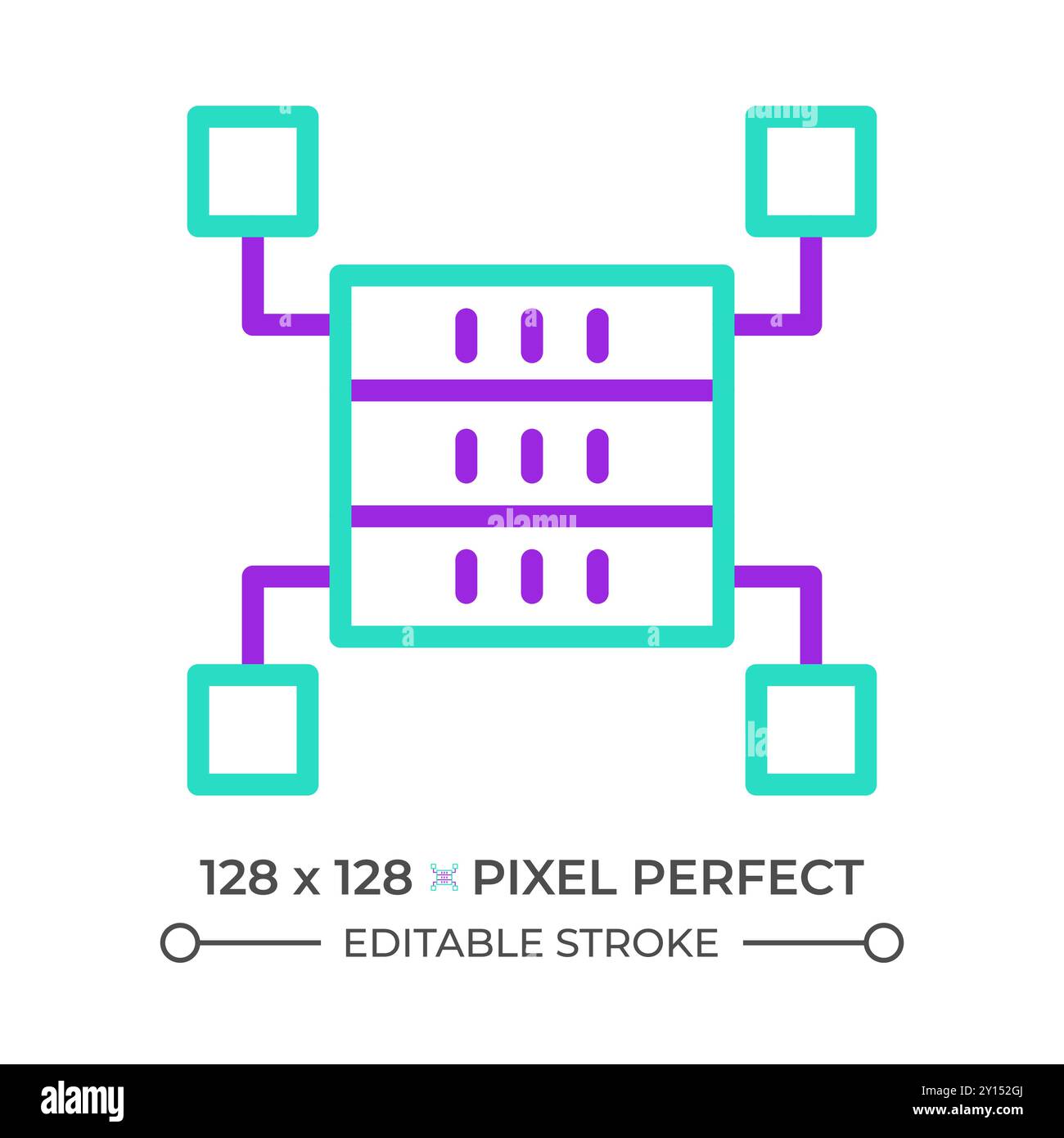 Data set two color line icon Stock Vector
