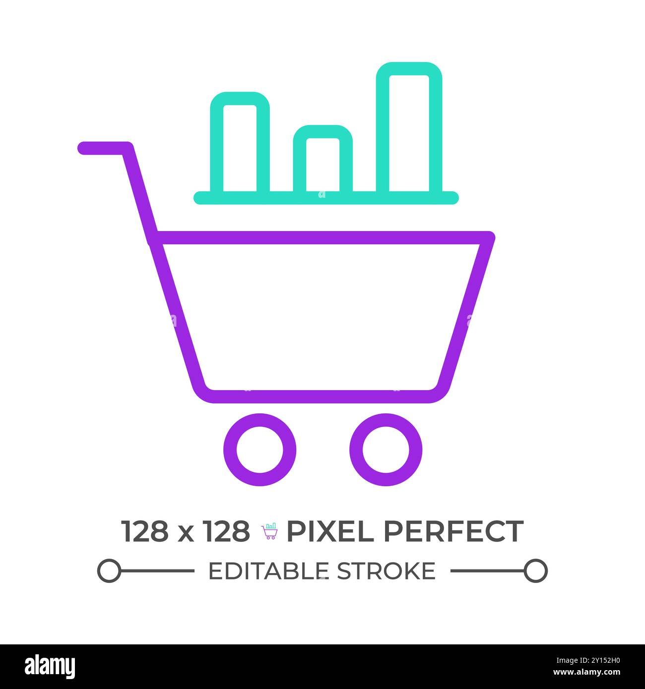 Retail data mining two color line icon Stock Vector