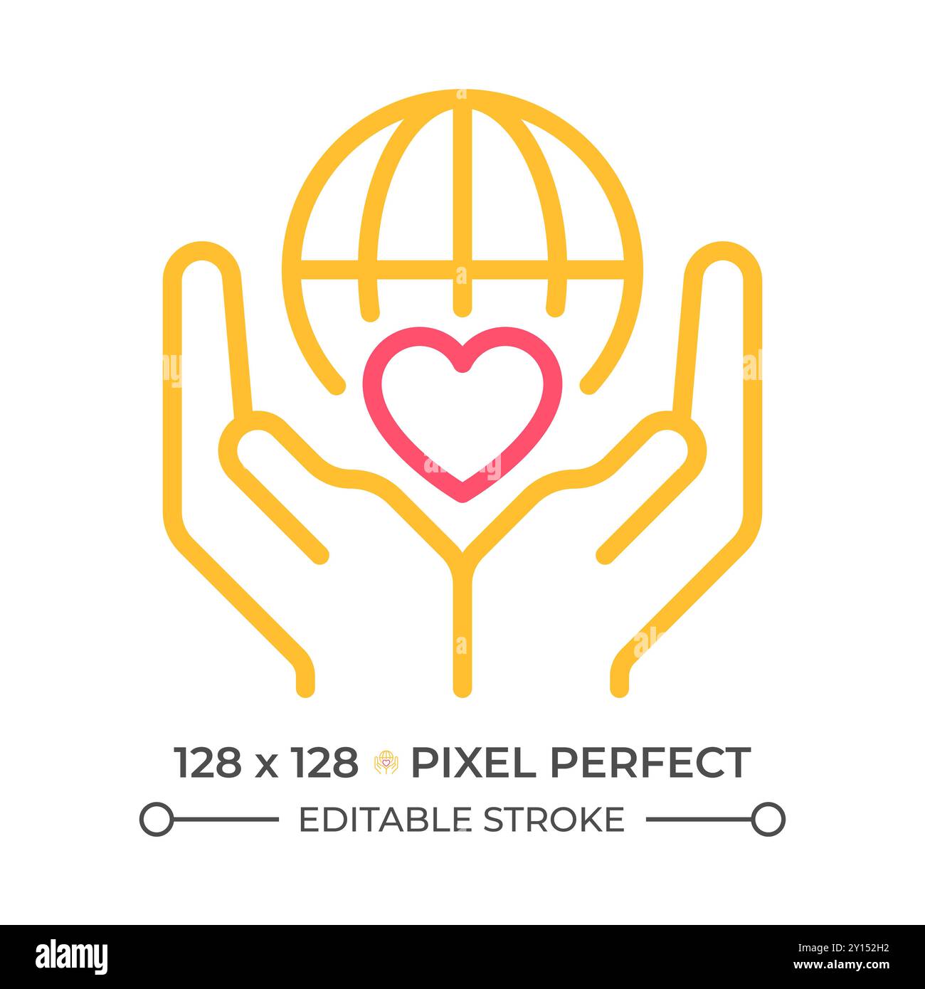 Charitable organization two color line icon Stock Vector
