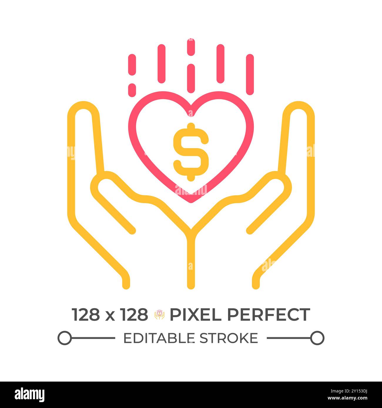 Philanthropy two color line icon Stock Vector