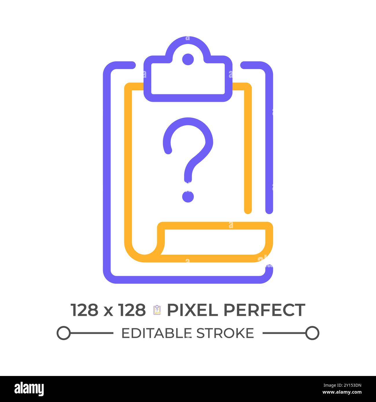 Task question two color line icon Stock Vector