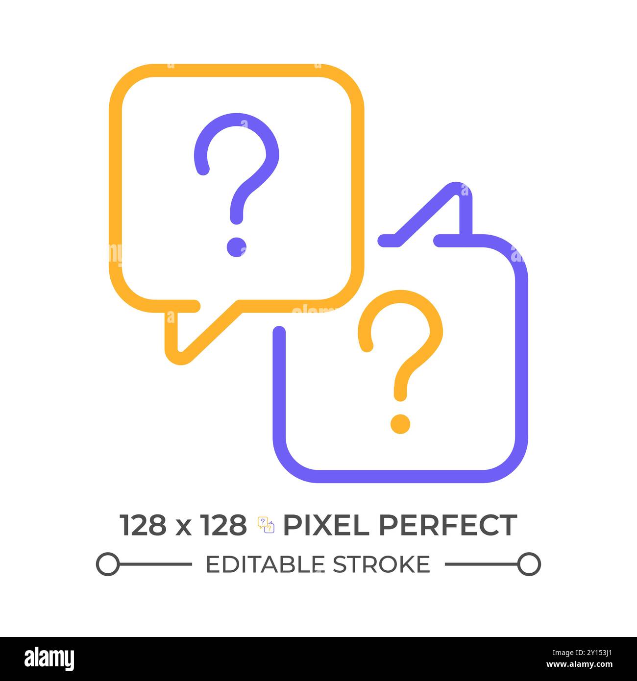 MIsunderstanding two color line icon Stock Vector