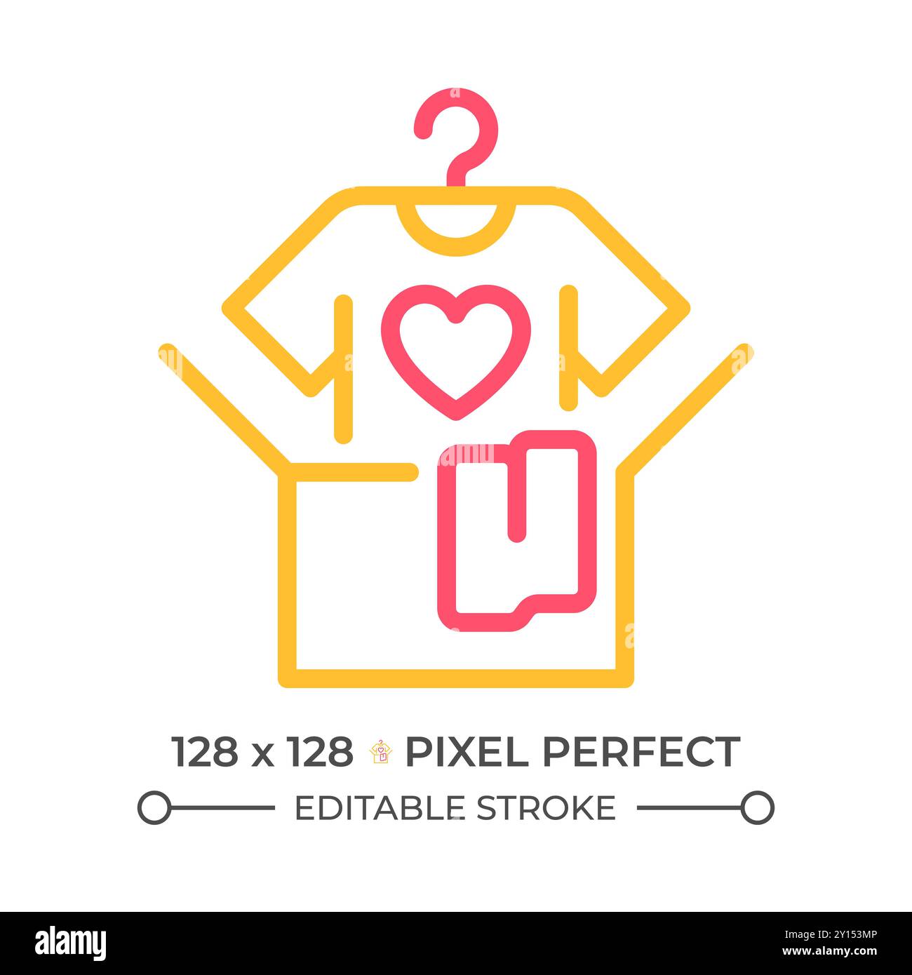 Clothes donation two color line icon Stock Vector