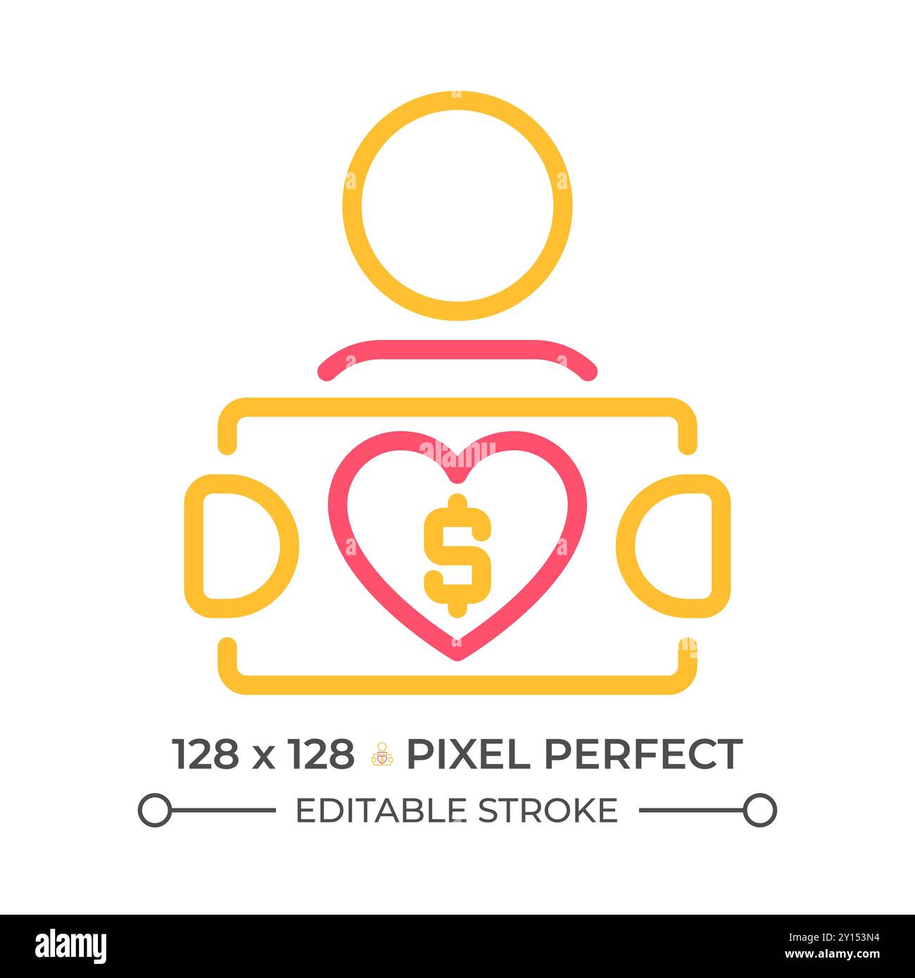 Fundraiser two color line icon Stock Vector