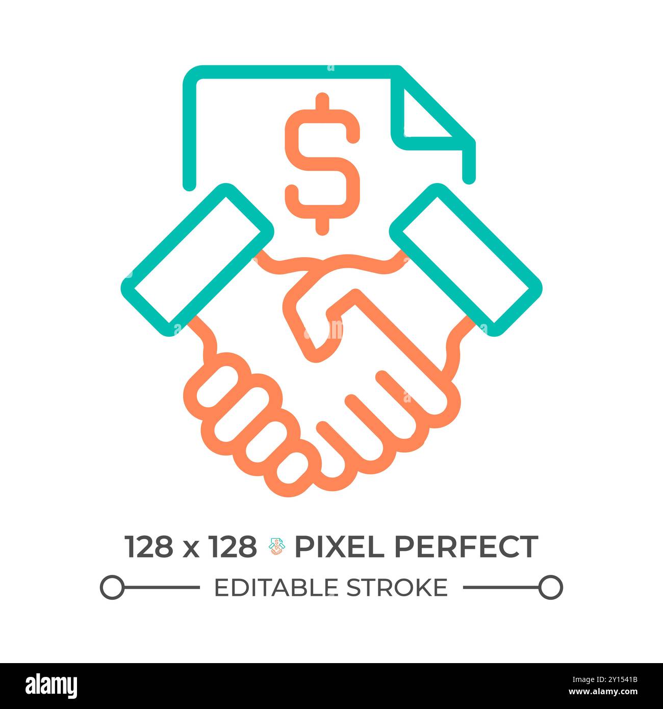 Contract two color line icon Stock Vector
