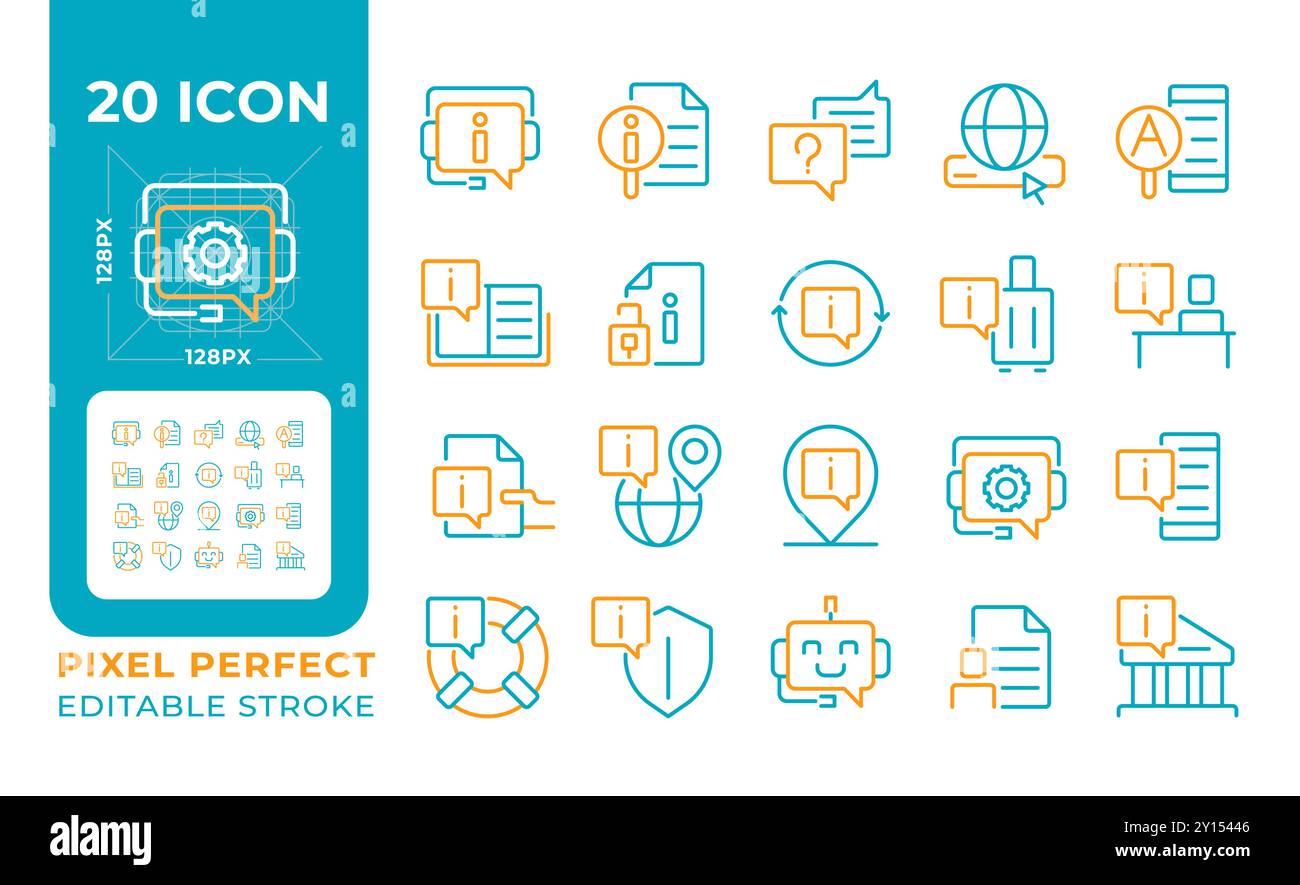 User help linear icons Stock Vector Images - Alamy