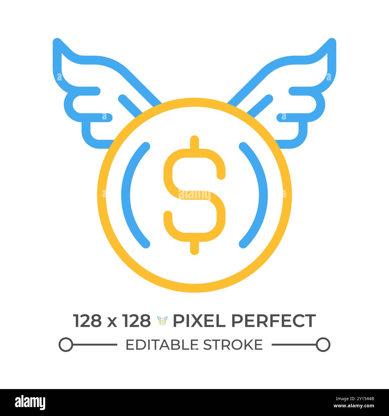 Donating money two color line icon Stock Vector