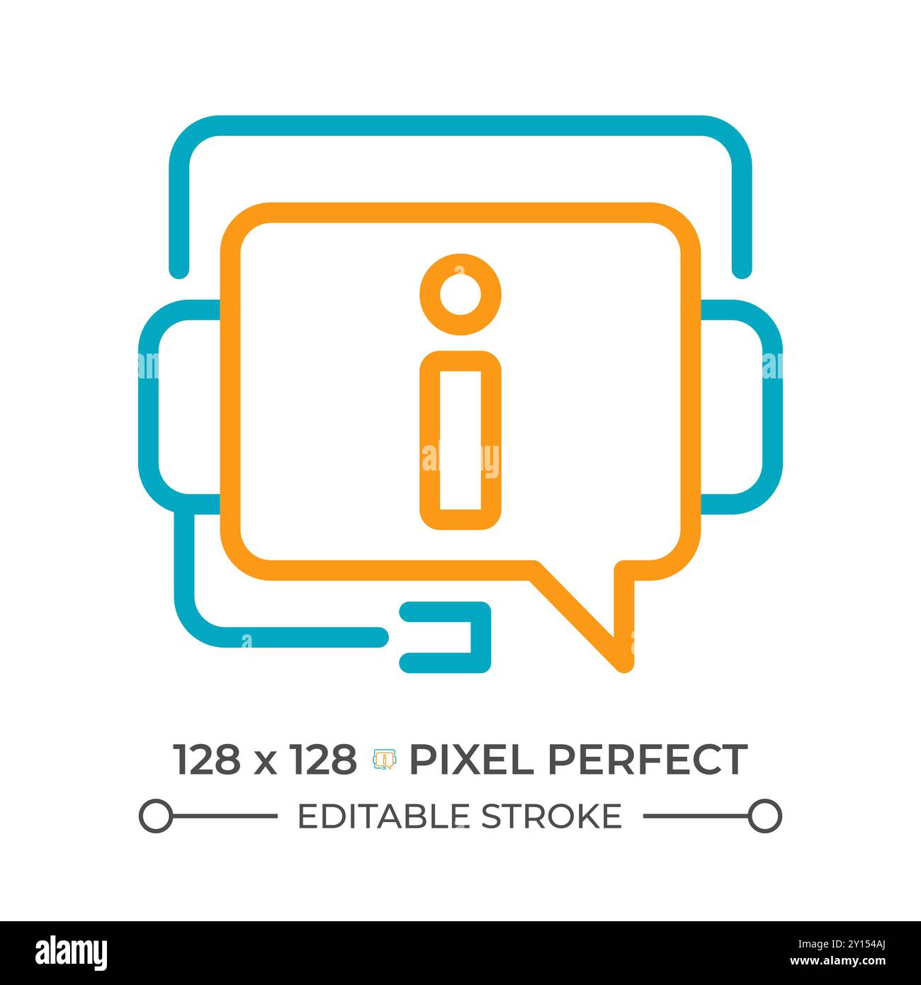 Customer support two color line icon Stock Vector