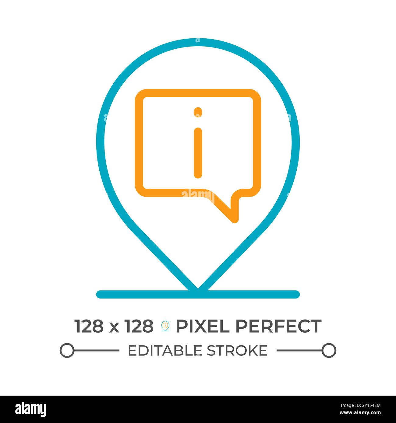 Info pin two color line icon Stock Vector