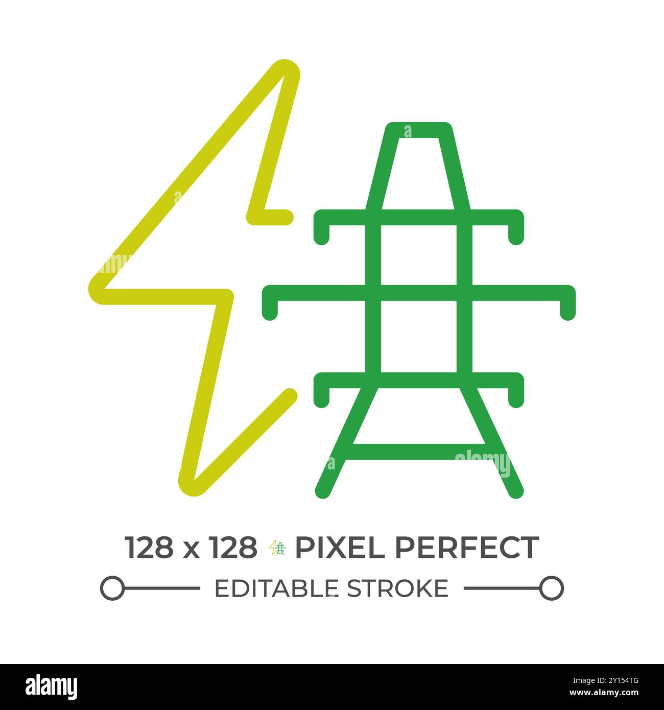 Power line two color line icon Stock Vector