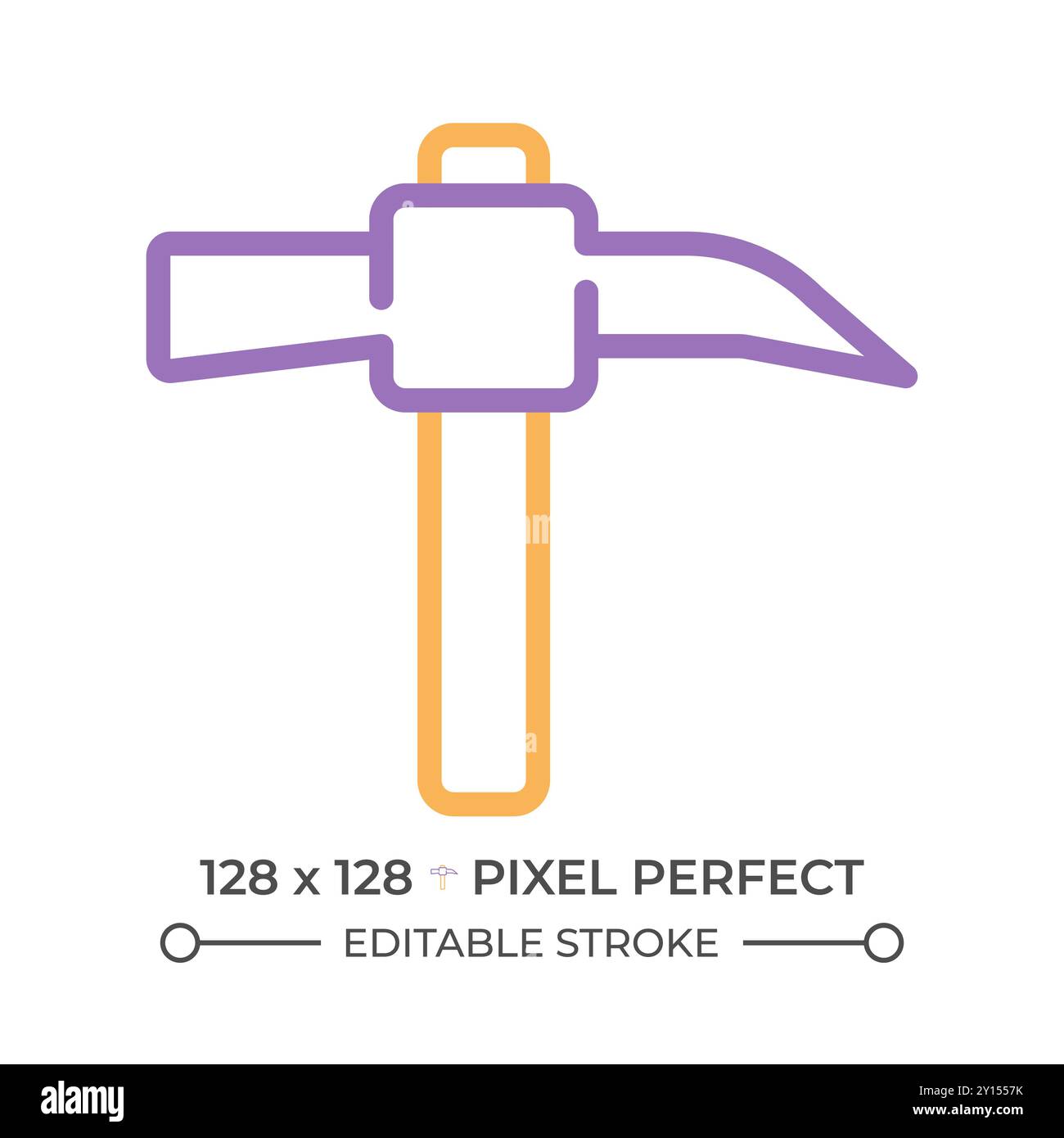 Pickaxe two color line icon Stock Vector