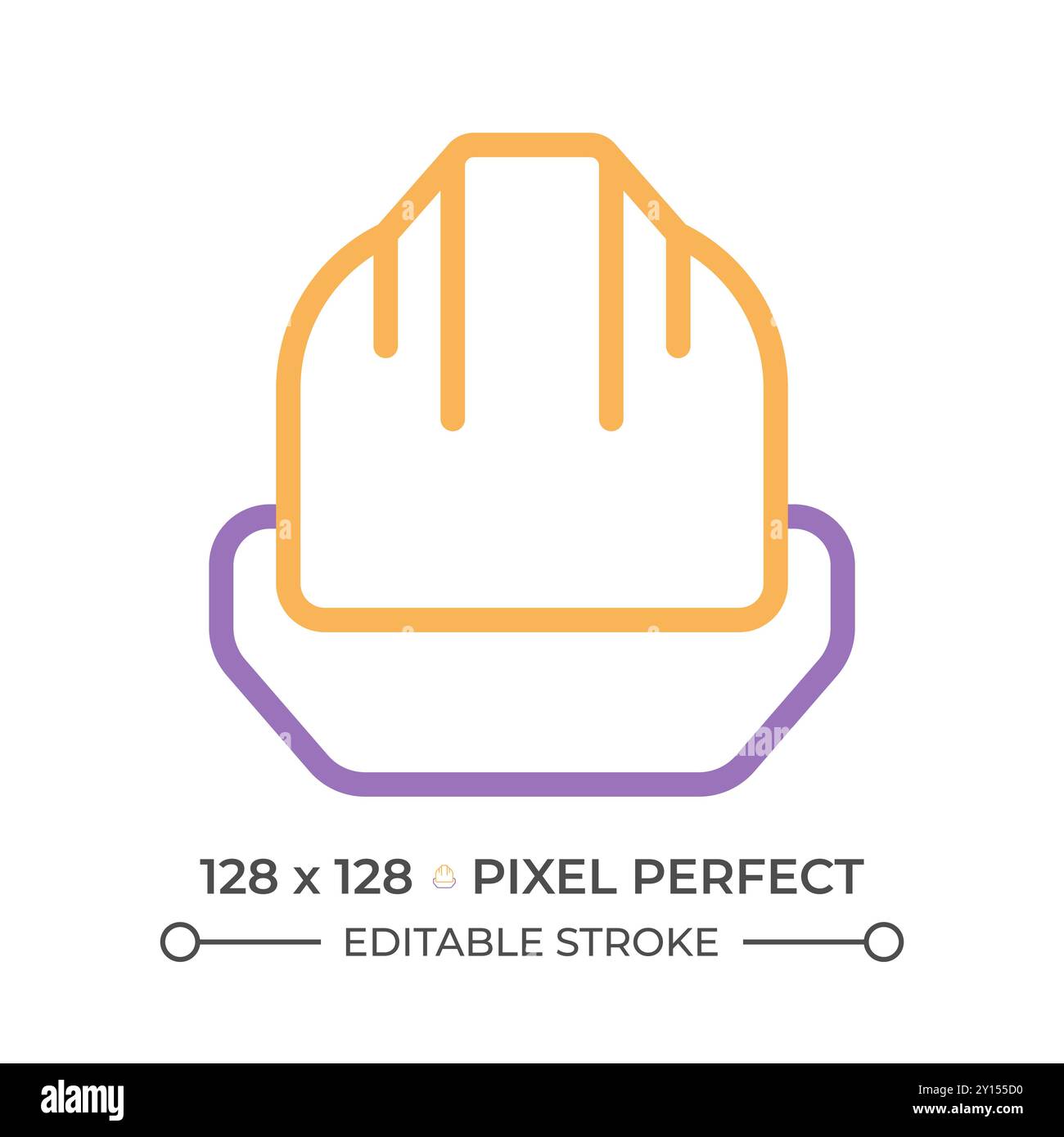 Hard hat two color line icon Stock Vector